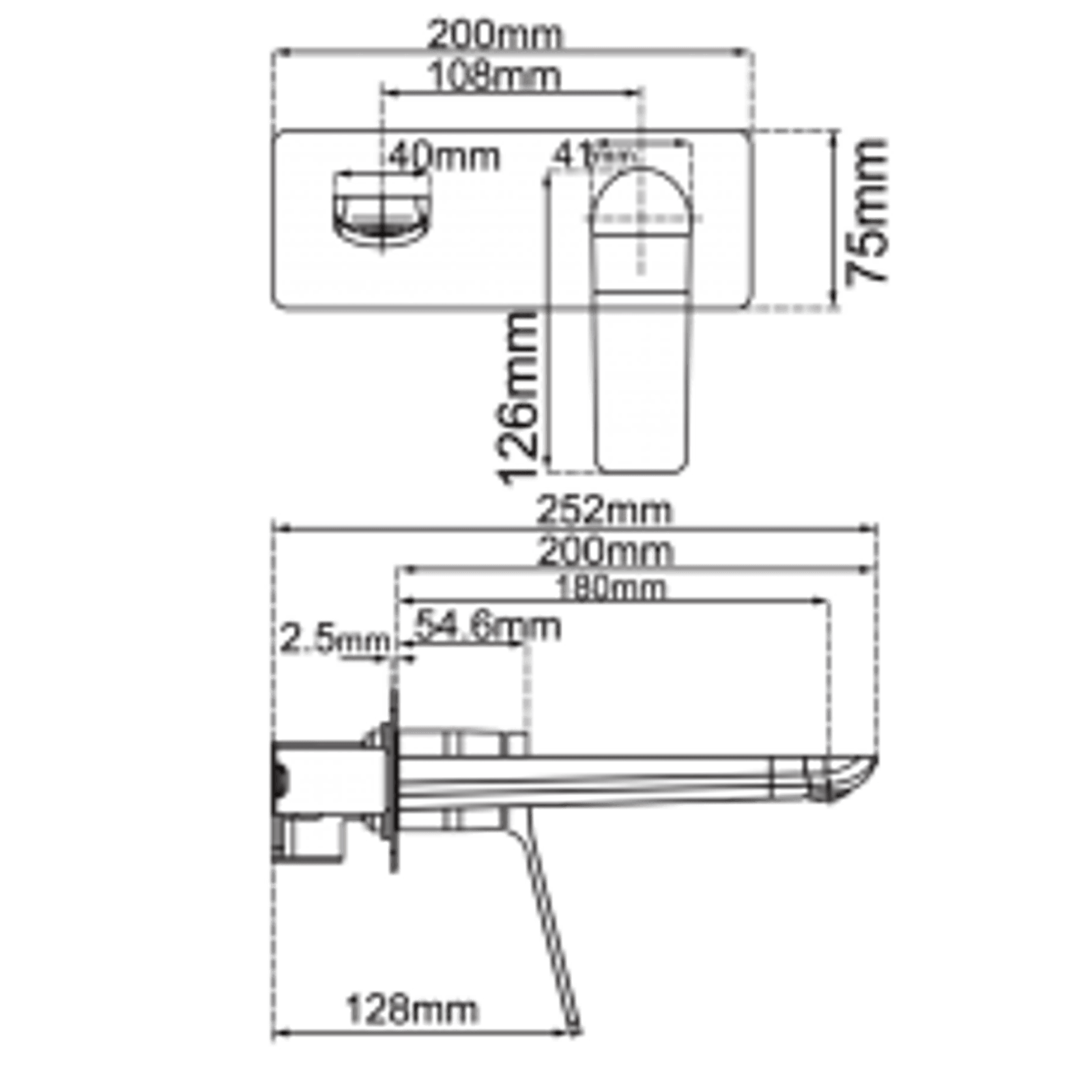 Rushy Wall Mixer with Spout Chrome gallery detail image