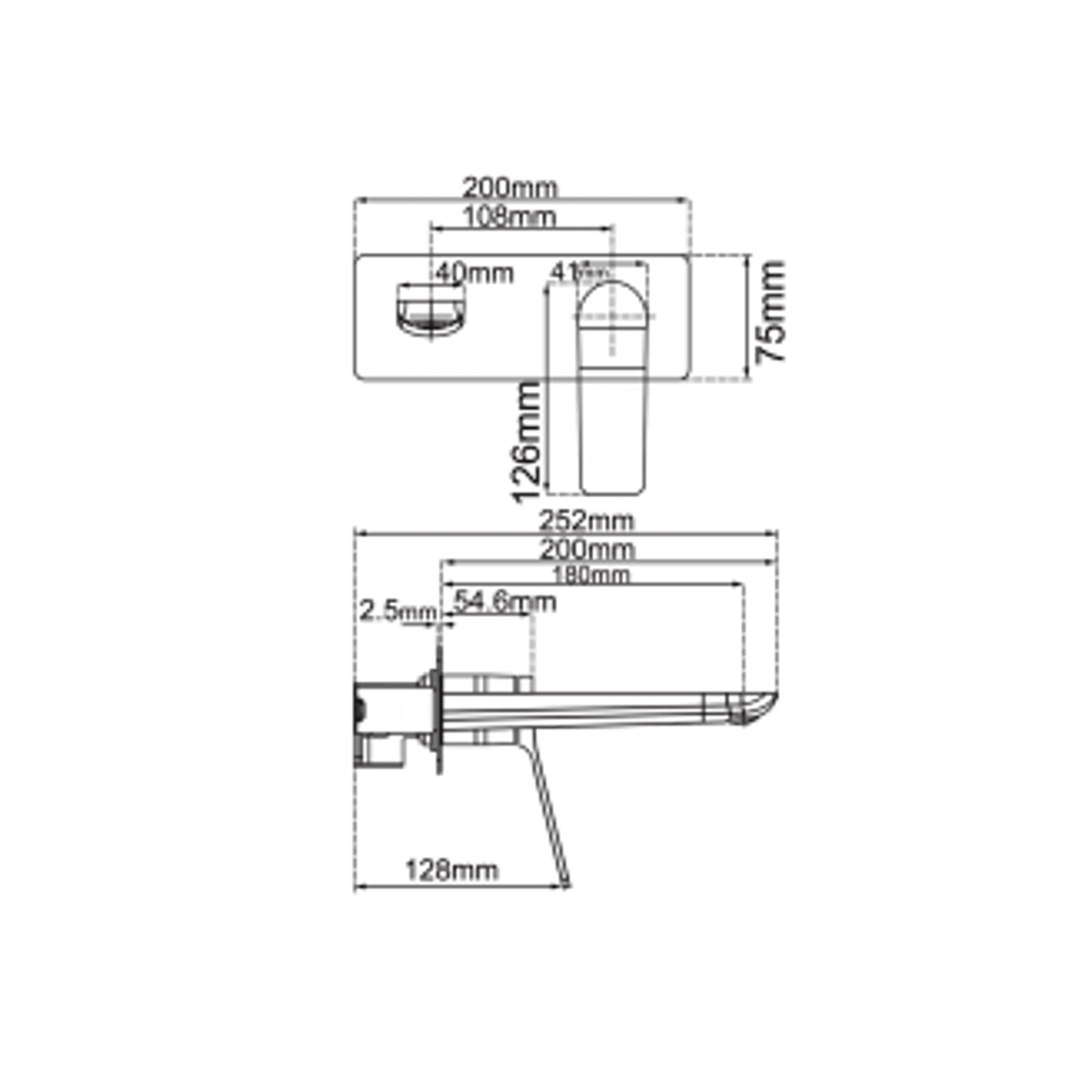 Rushy Wall Mixer with Spout Matte Black gallery detail image