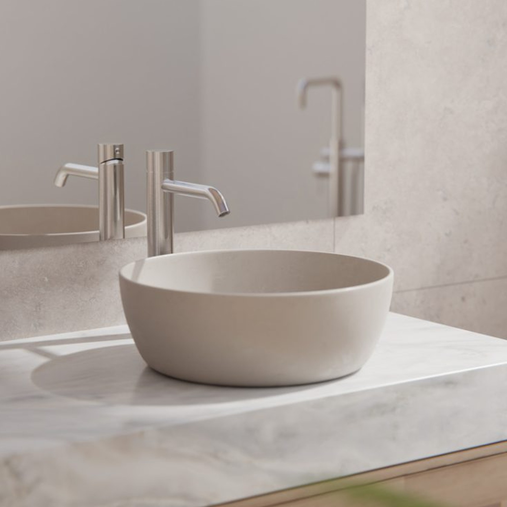 Zen SS316L Tall Basin Mixer Handless | Brushed Nickel gallery detail image