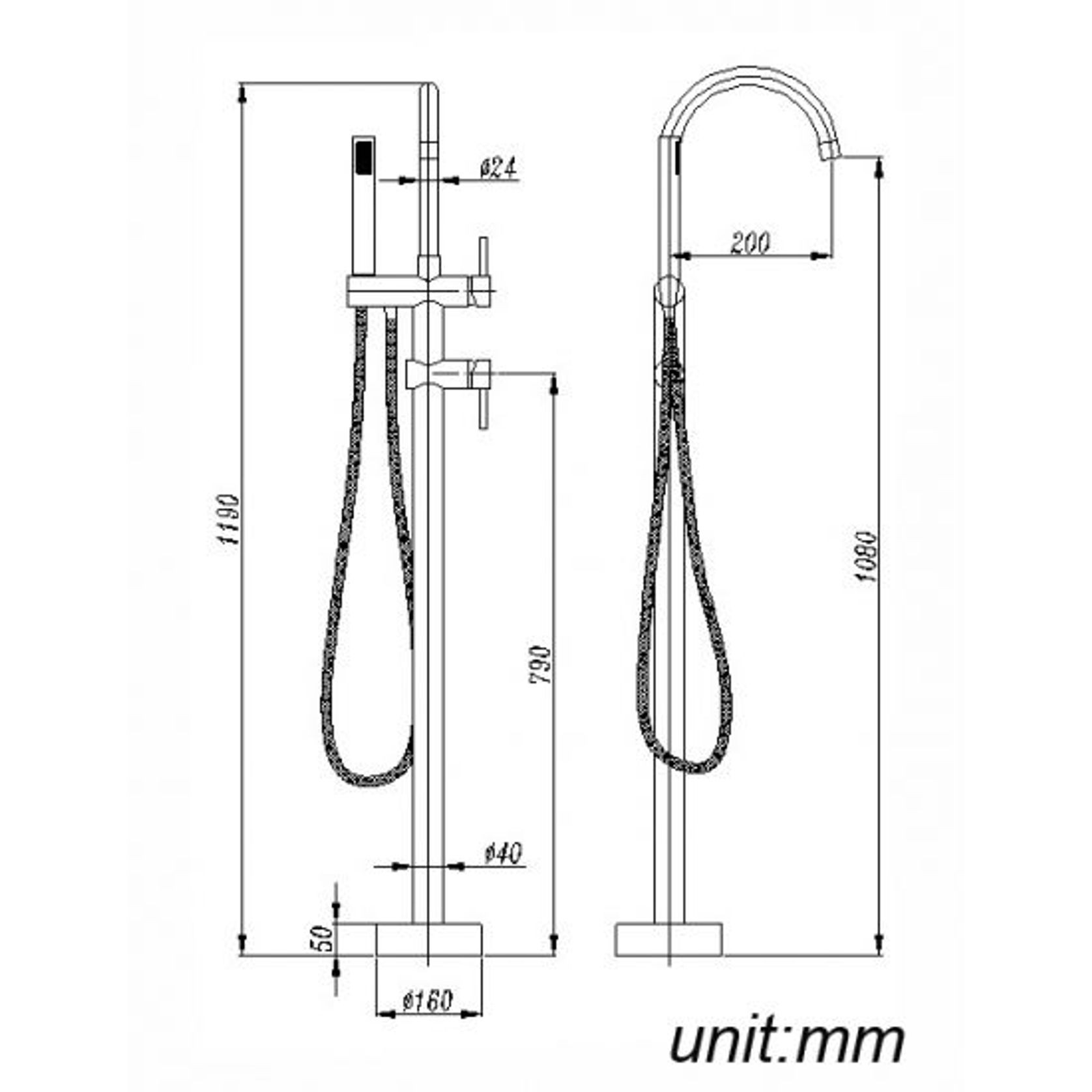 Freestanding Bathtub Spout Matte Black gallery detail image