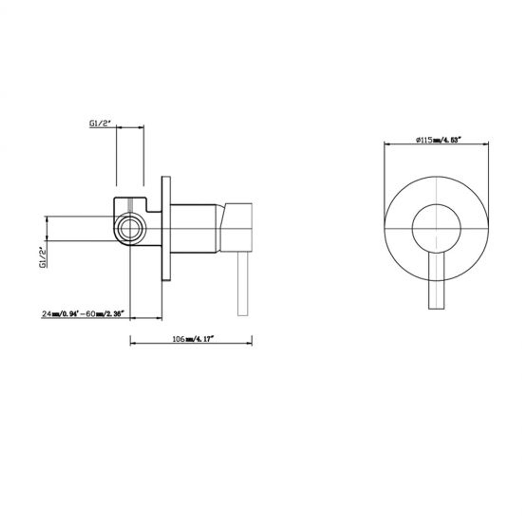 Lucid Pin Wall Mixer Matte Black gallery detail image