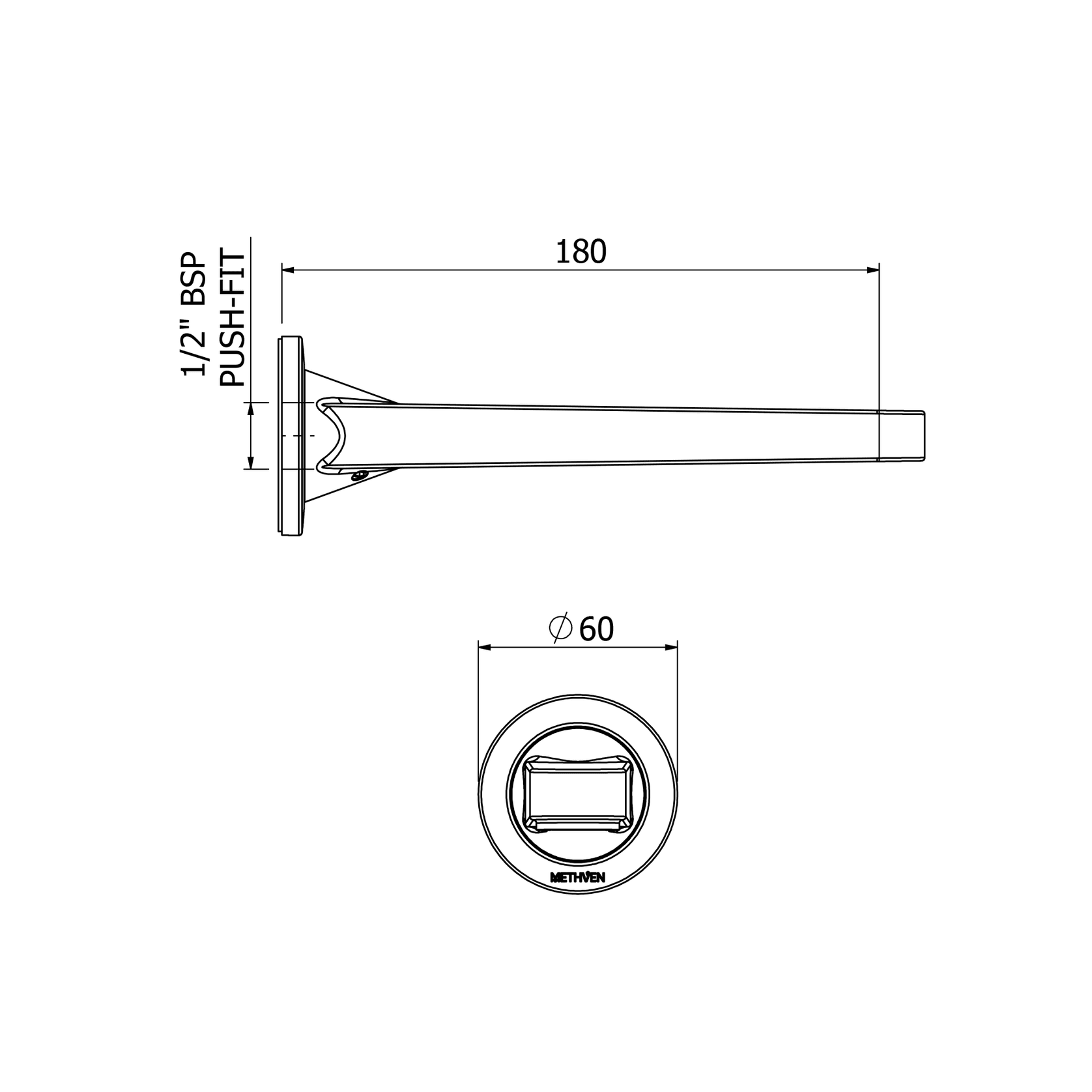 Glide Wall Mounted Bath Spout gallery detail image