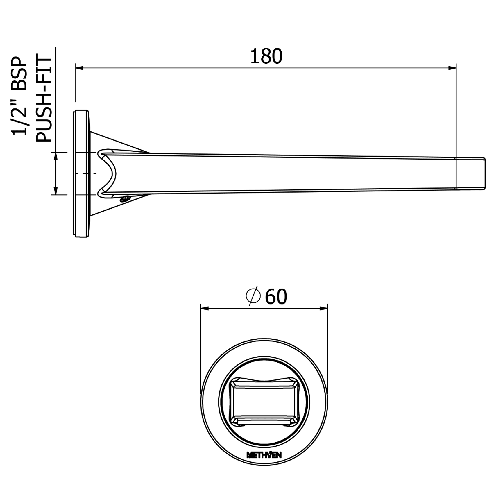 Glide Wall Mounted Bath Spout gallery detail image