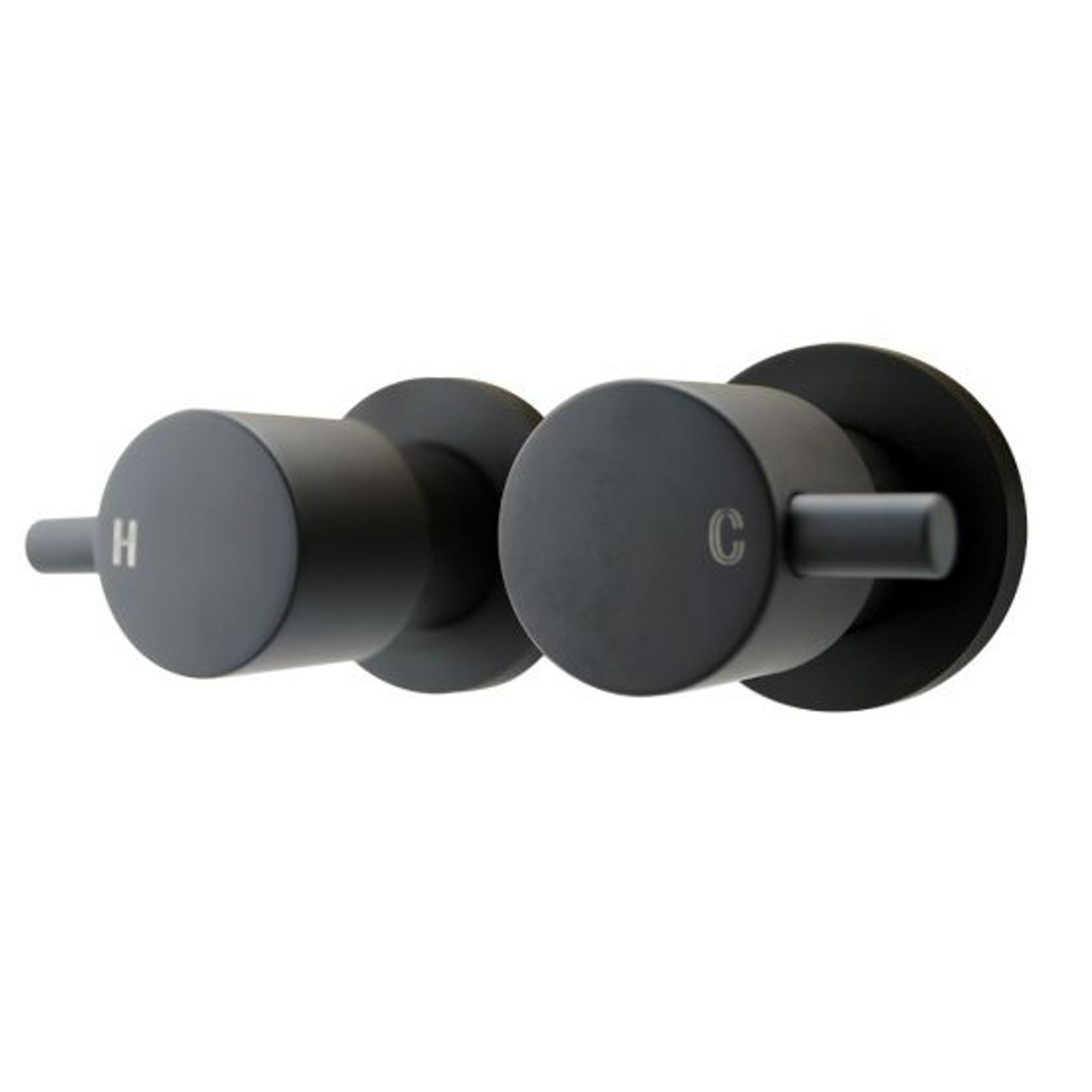 Round Shower Wall Taps Matte Black gallery detail image