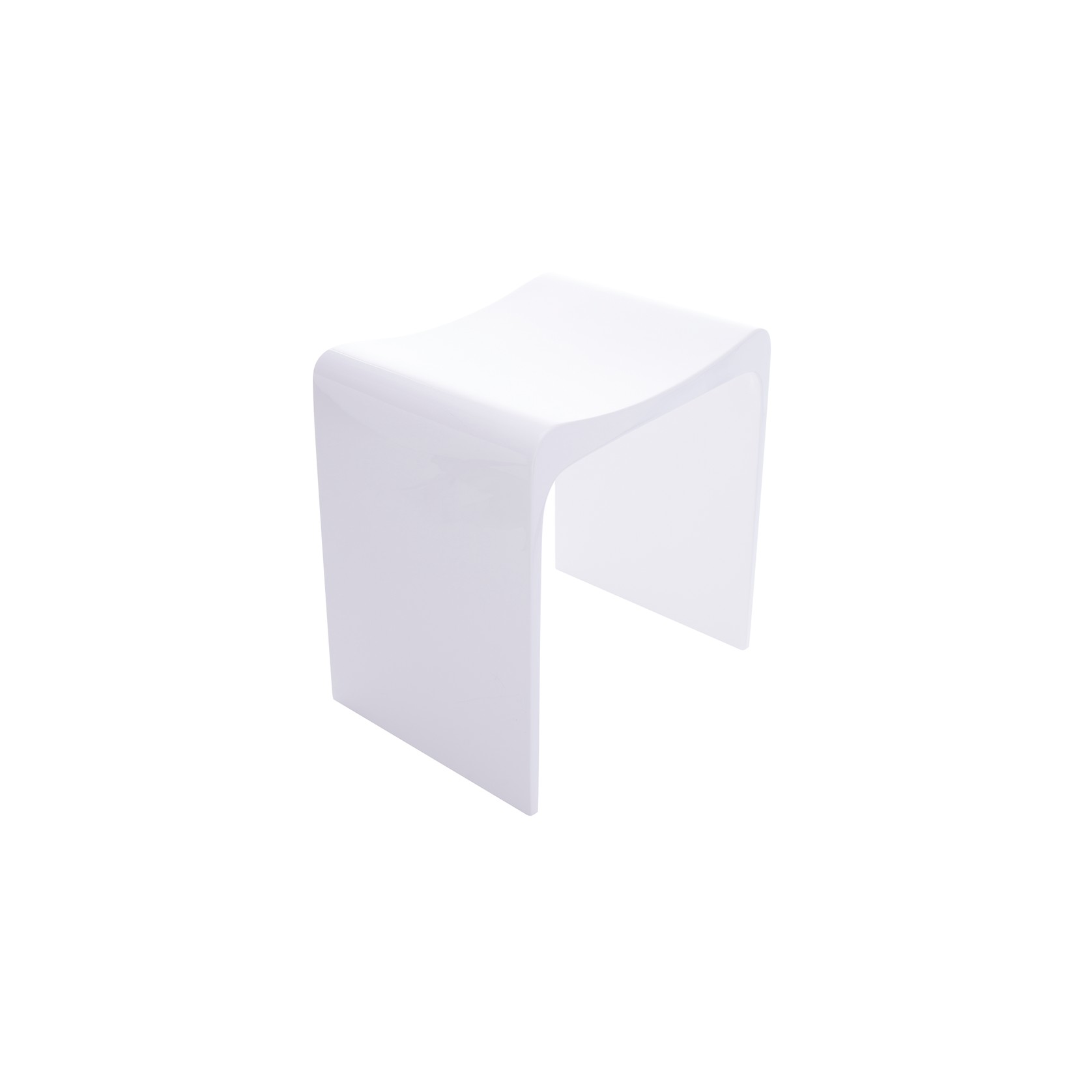 iStone Shower Stool Gloss White gallery detail image