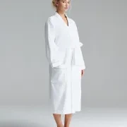 Cotton Velour Bathrobes with Piping gallery detail image