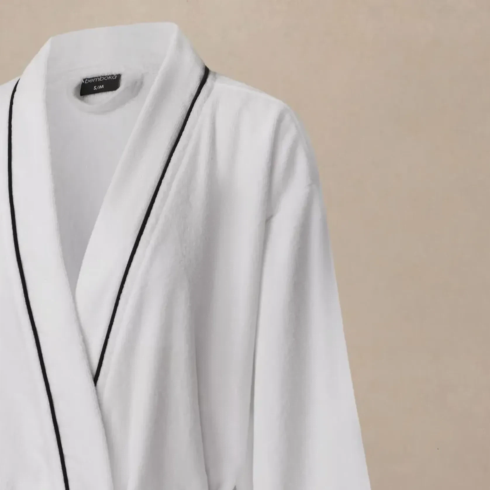 Cotton Velour Bathrobes with Piping gallery detail image