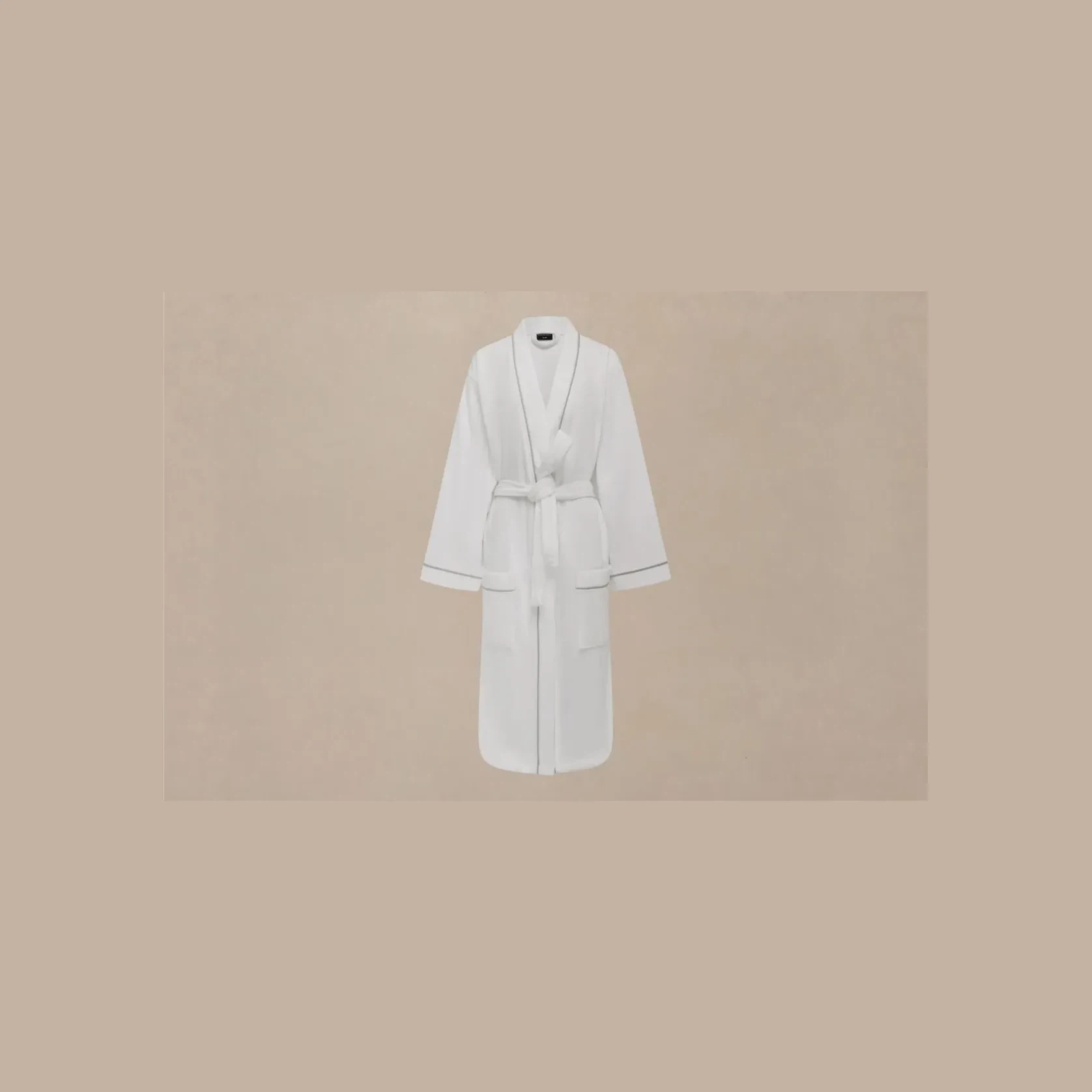 Cotton Velour Bathrobes with Piping gallery detail image