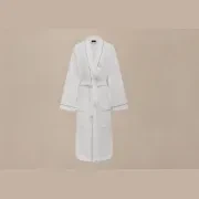 Cotton Velour Bathrobes with Piping gallery detail image
