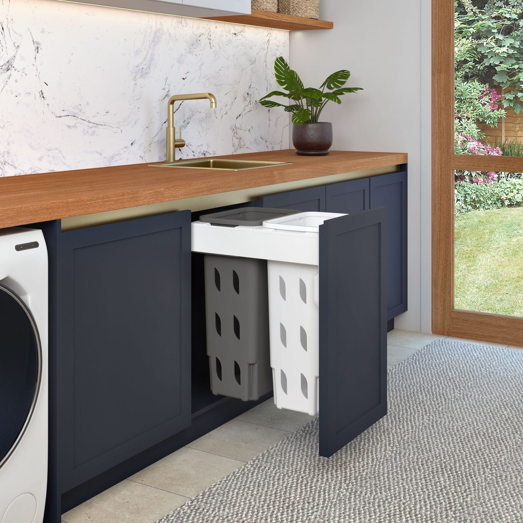 Concelo 2 x 35L Laundry Hampers | Door Pull gallery detail image