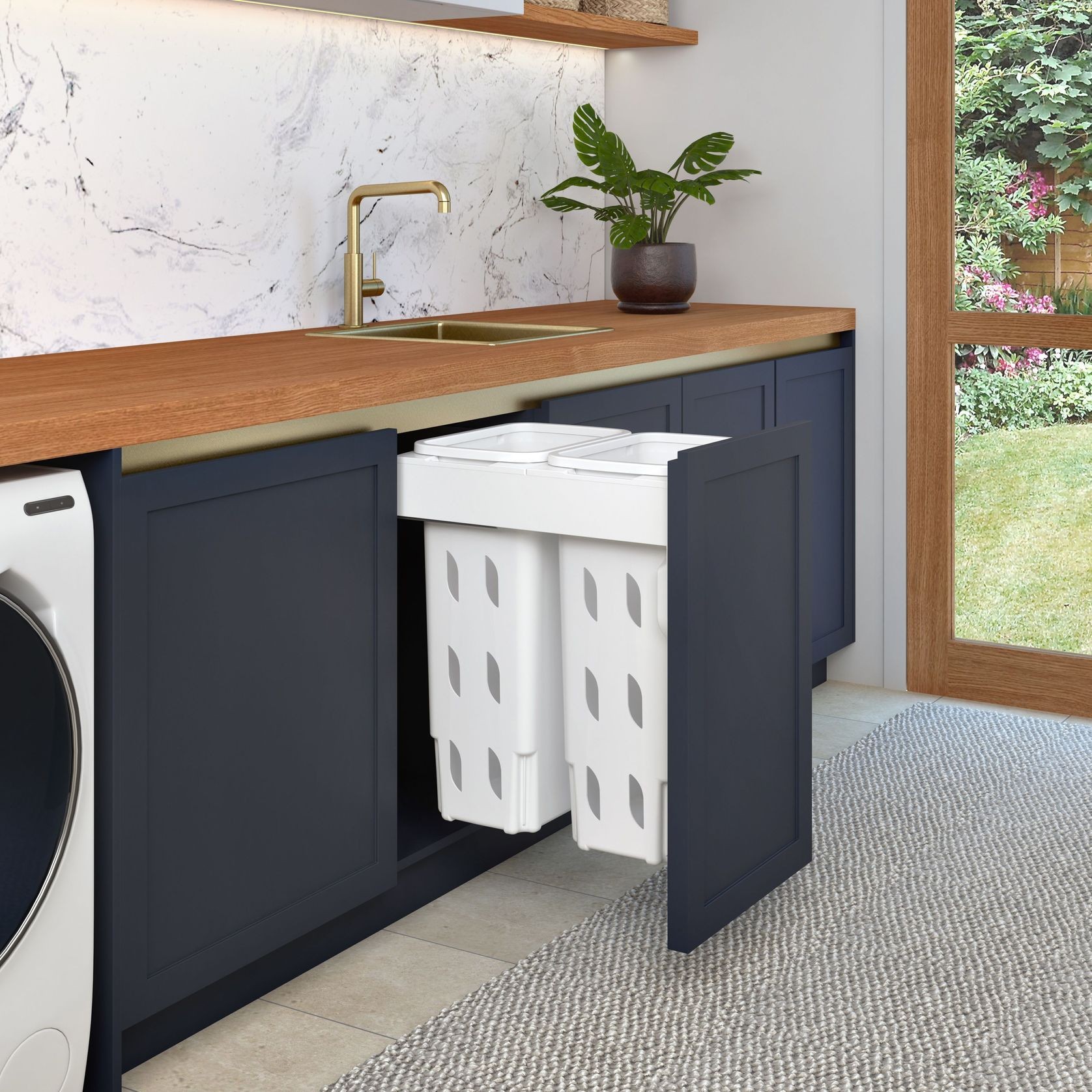 Concelo 2 x 35L Laundry Hampers | Door Pull gallery detail image
