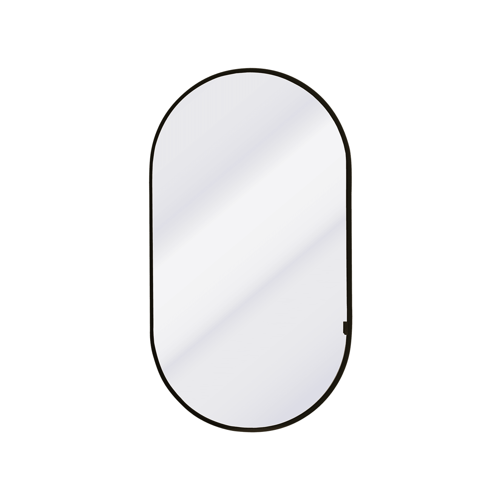 Kzoao 500mm Oval Mirror Cabinet Satin Black gallery detail image
