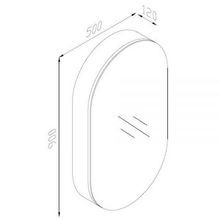 Kzoao 500mm Oval Mirror Cabinet Satin White gallery detail image