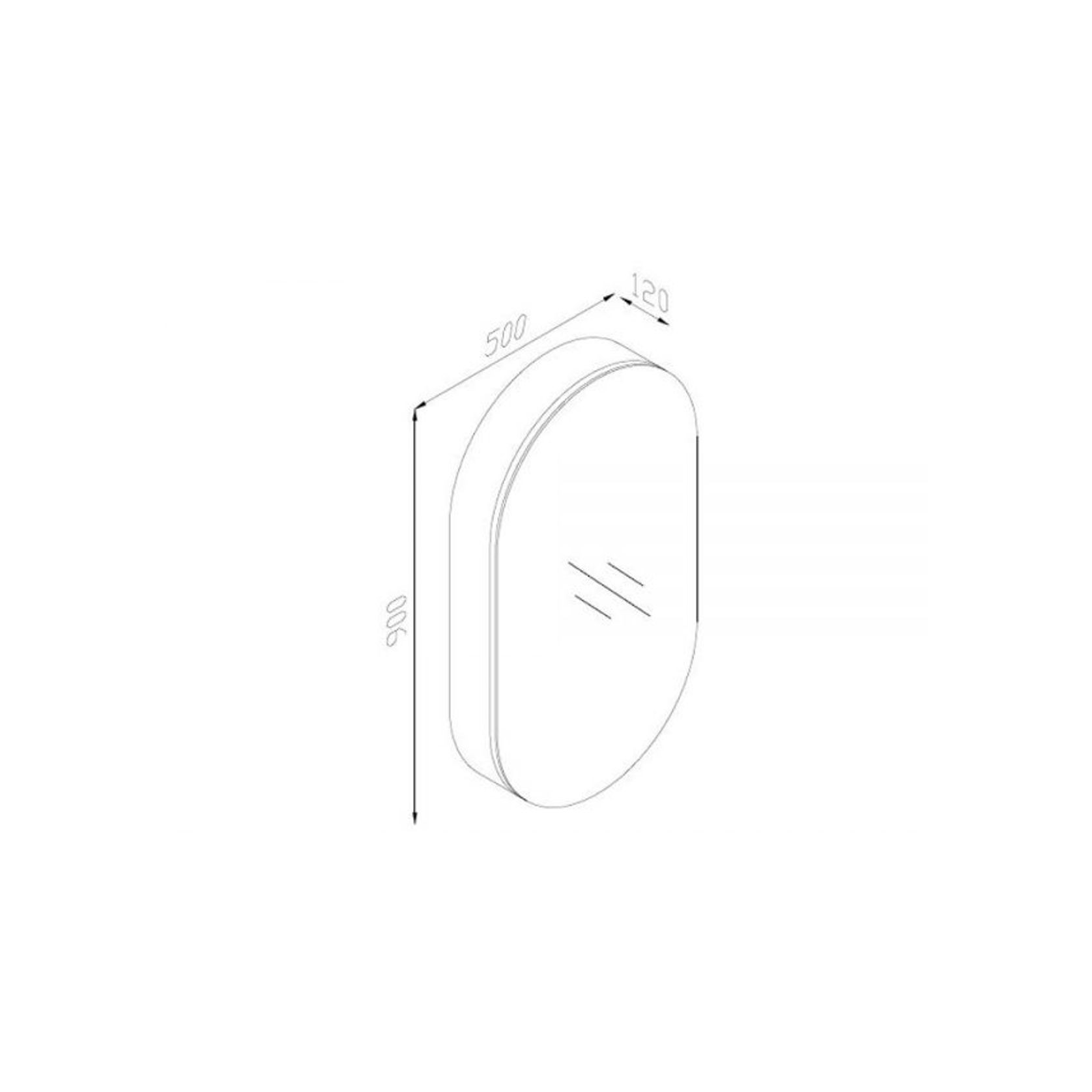 Kzoao 500mm Oval Mirror Cabinet Satin White gallery detail image
