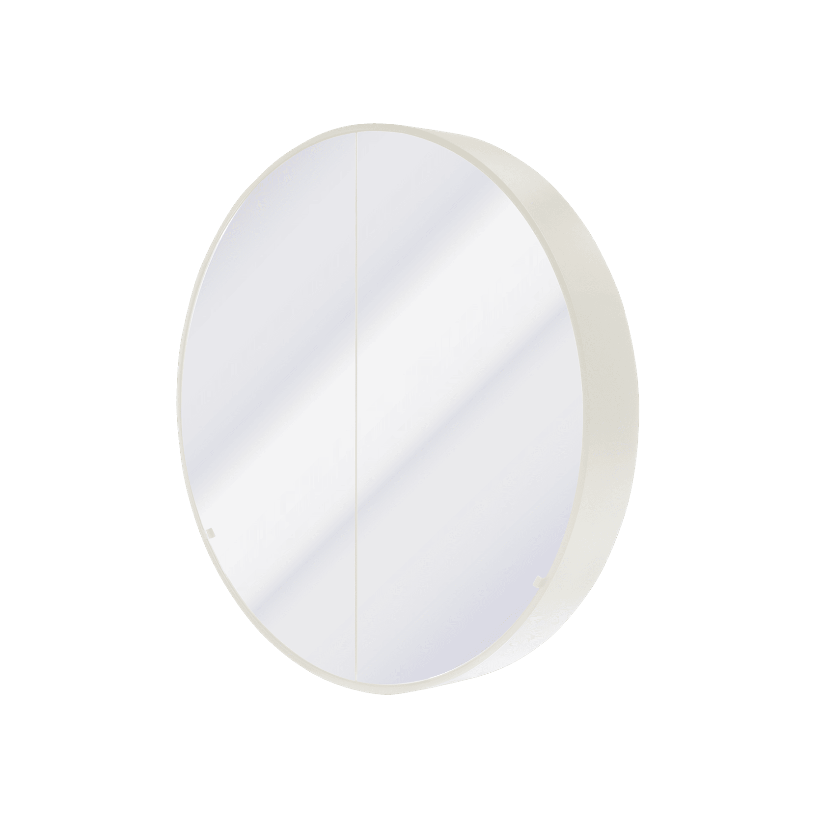 Kzoao 900mm Round Mirror Cabinet Satin White gallery detail image