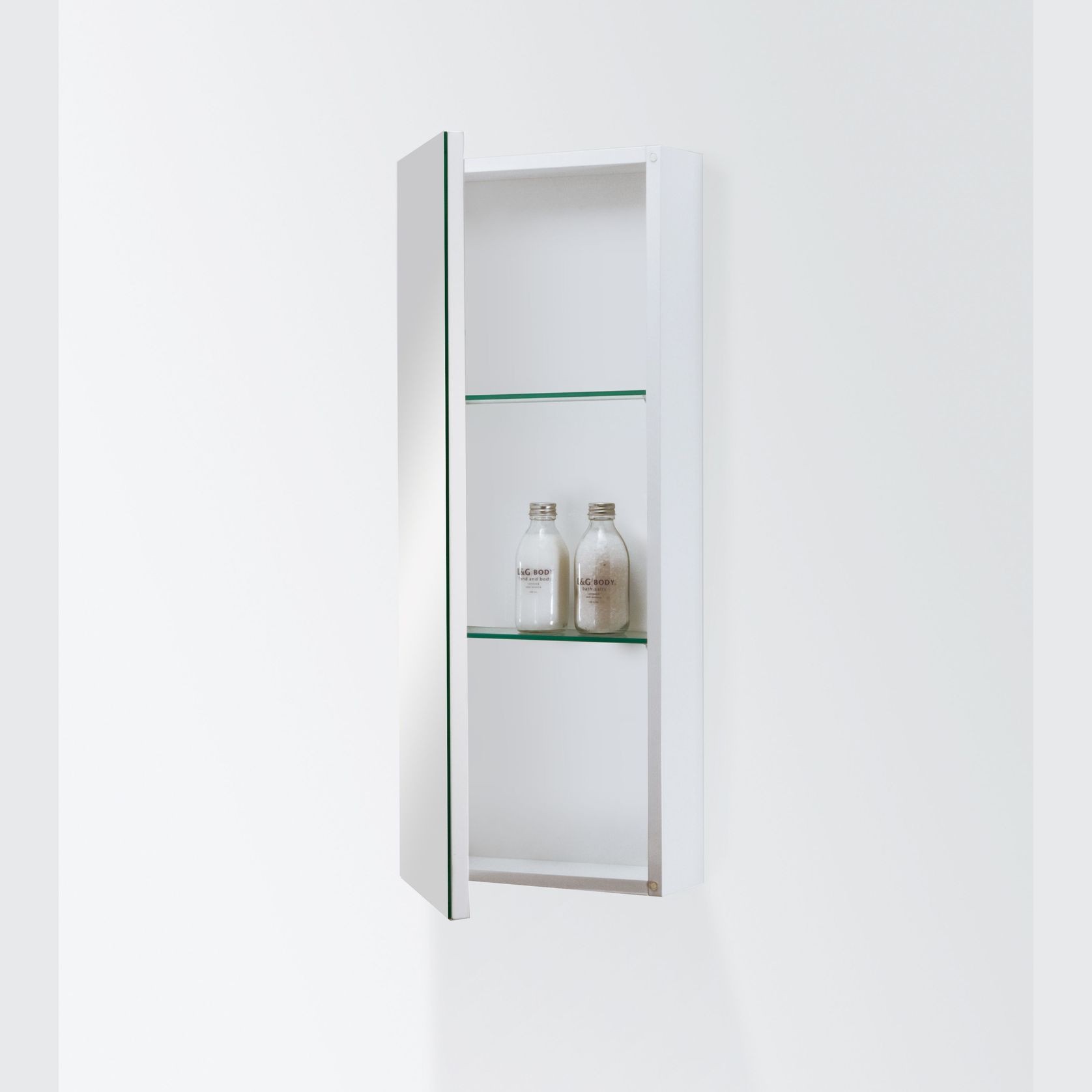 Mirror Cabinet 300, 1 Door, 2 shelves gallery detail image