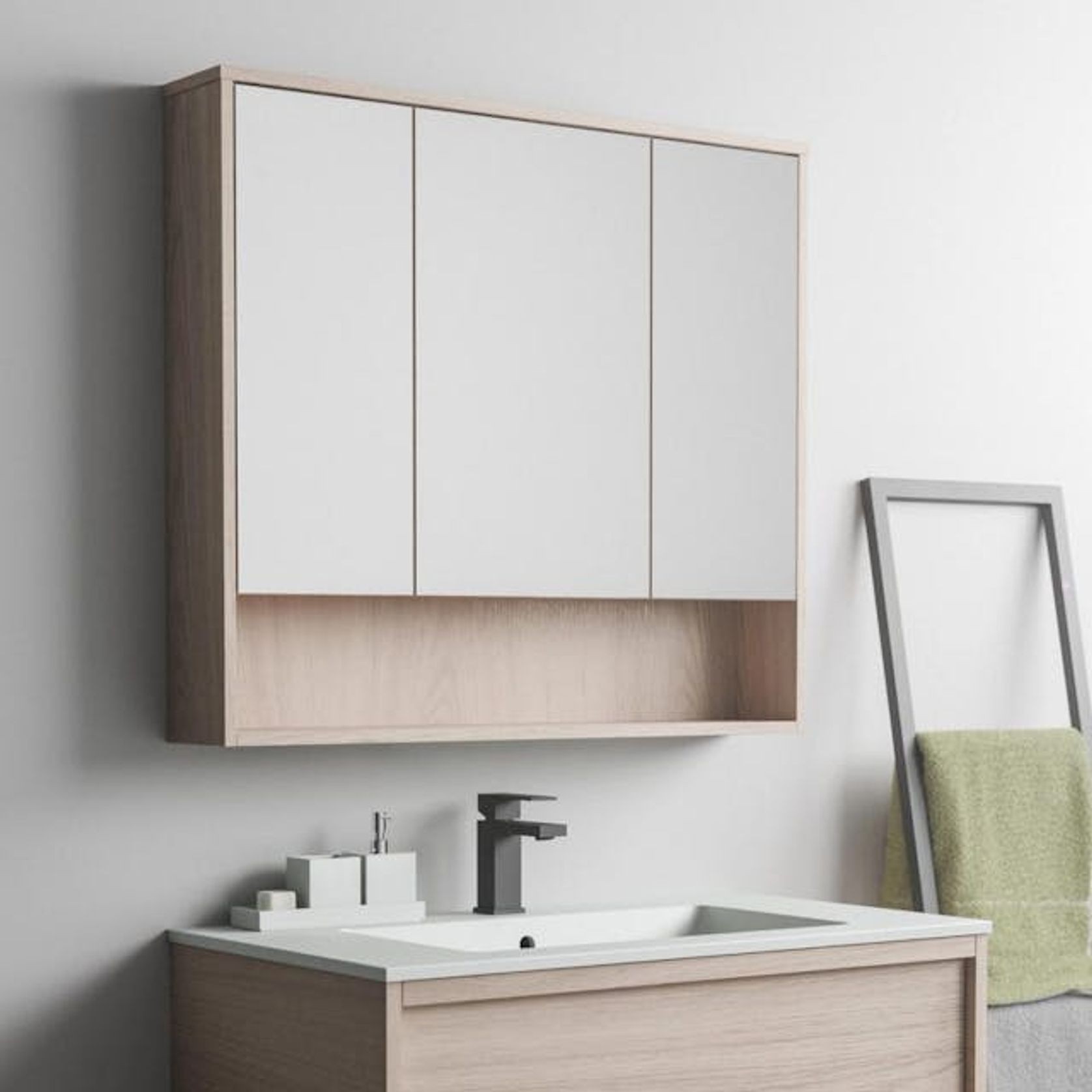 Open Shelf Mirror Cabinet gallery detail image