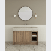 TERRA Vanity | Floor-standing with doors and open shelv gallery detail image
