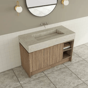 TERRA Vanity | Floor-standing with doors and open shelv gallery detail image