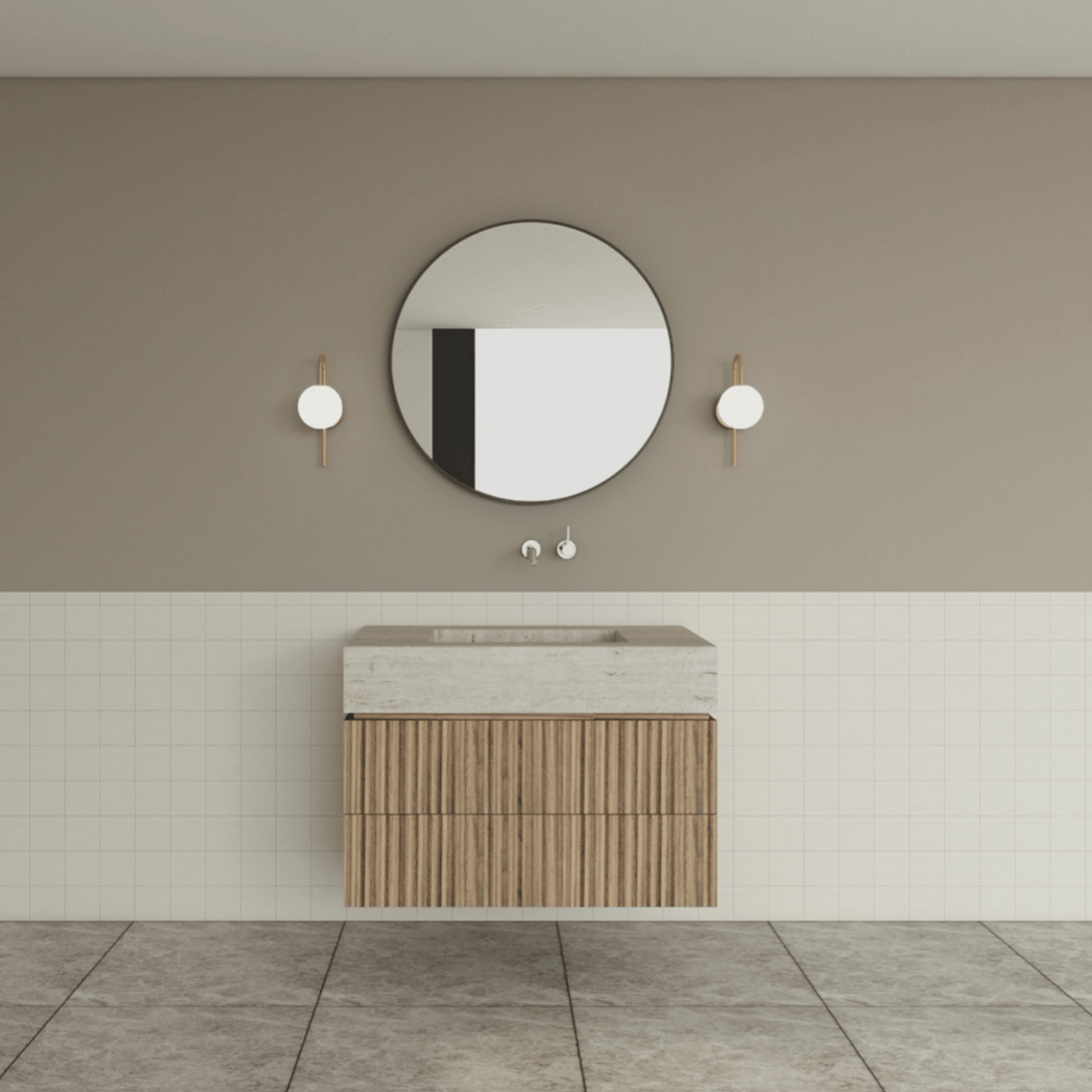 TERRA Vanity | Wall Hung Double Drawer W910/1210mm gallery detail image