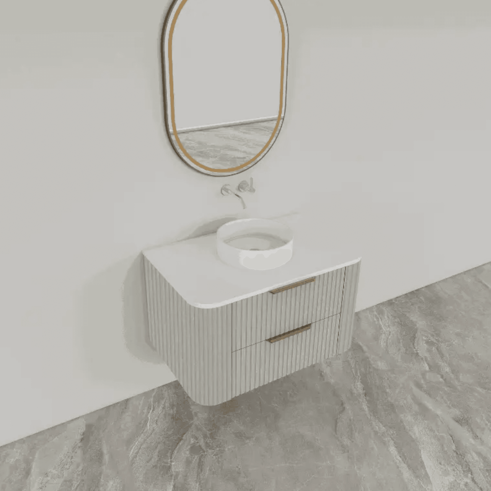 ESTATE 90 Vanity | Wall Hung Double Drawer W900-1200mm gallery detail image