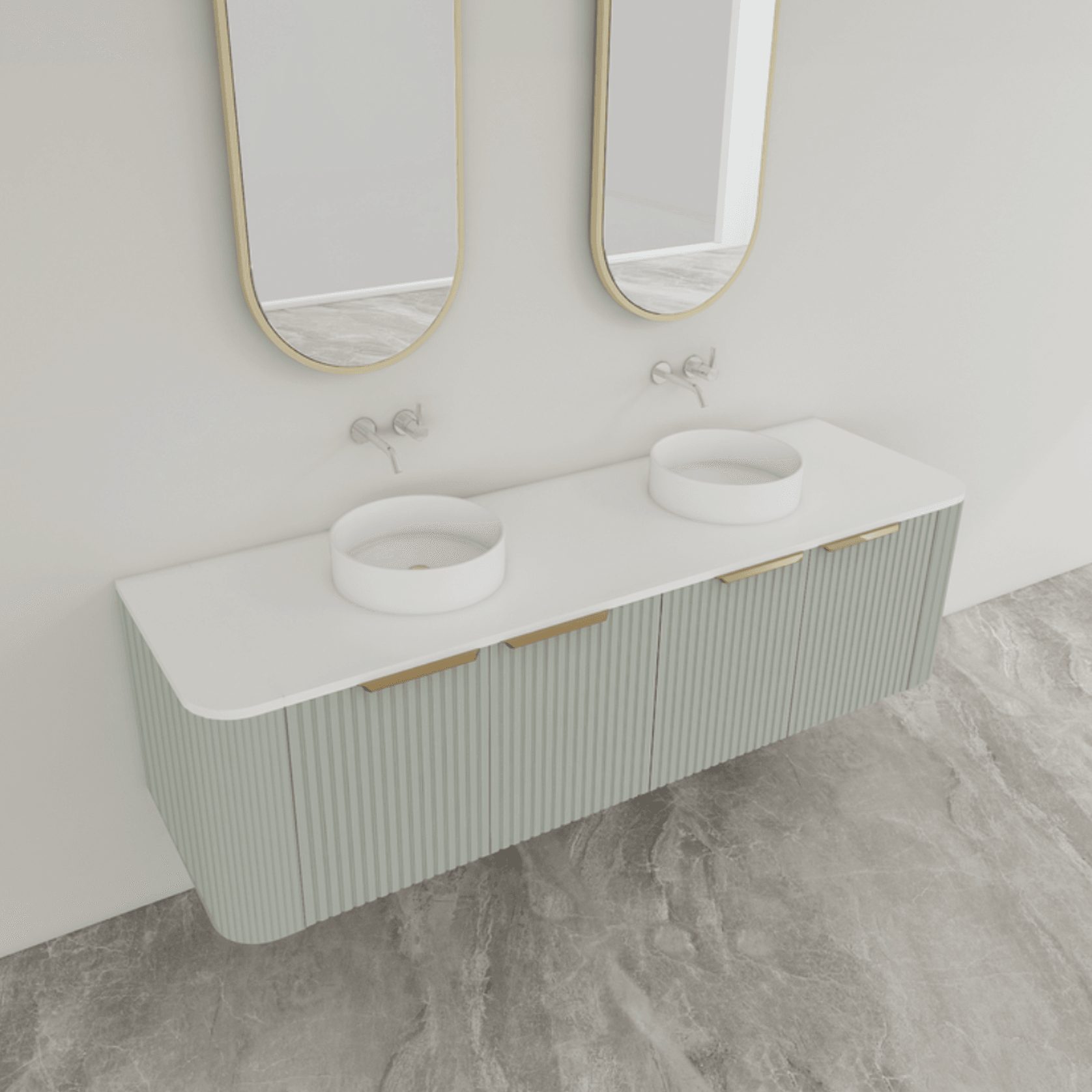 ESTATE 90 Vanity | Wall-hung with 2 basins W1900 gallery detail image