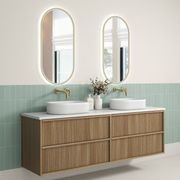 Aulic  Venetta Flute Wall Hung 1800m Harvest Oak Vanity gallery detail image