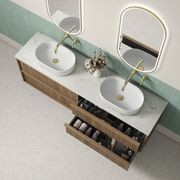 Aulic  Venetta Flute Wall Hung 1800m Harvest Oak Vanity gallery detail image