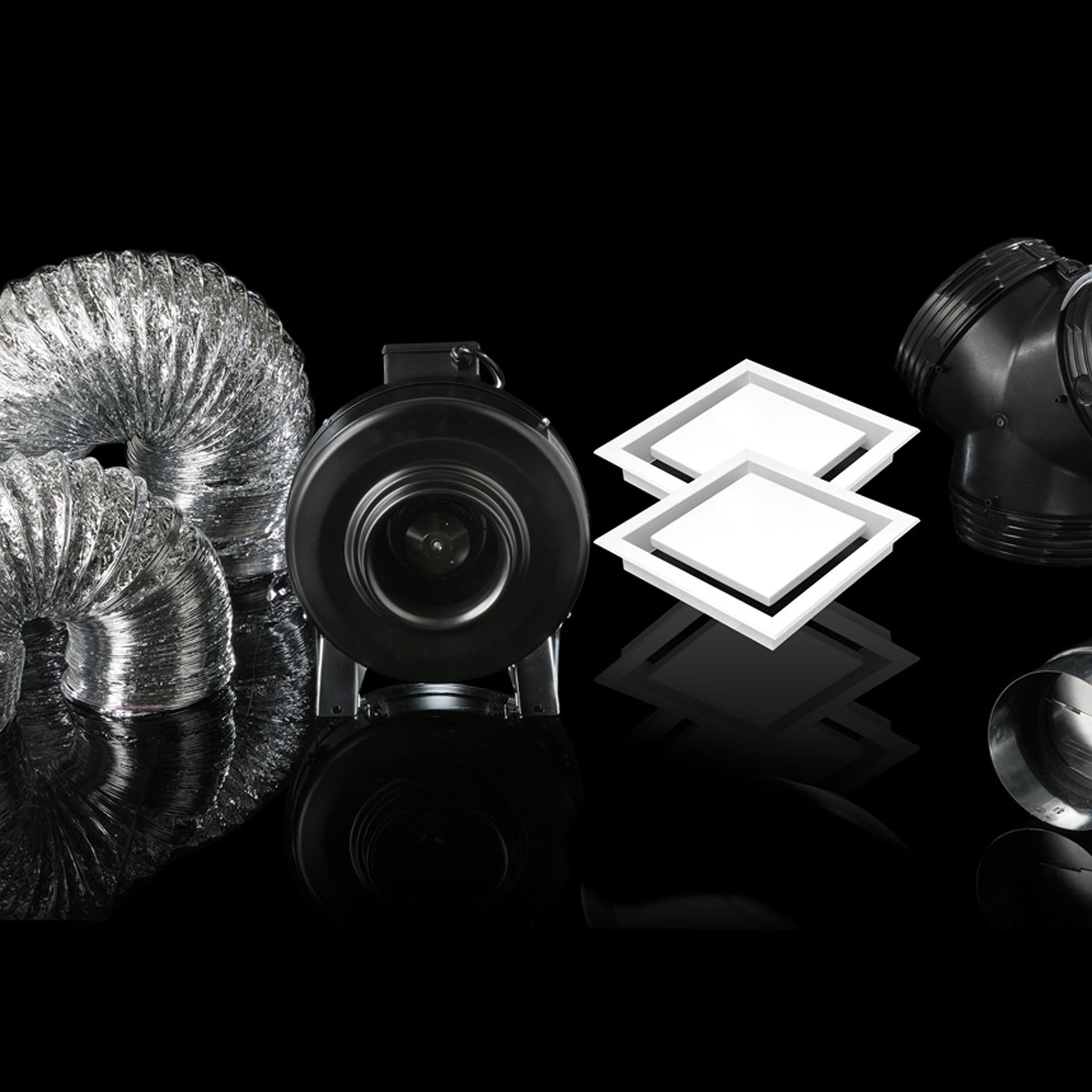 Inline Silent Exhaust Fan Bundle for 2 Rooms - BLW602 gallery detail image