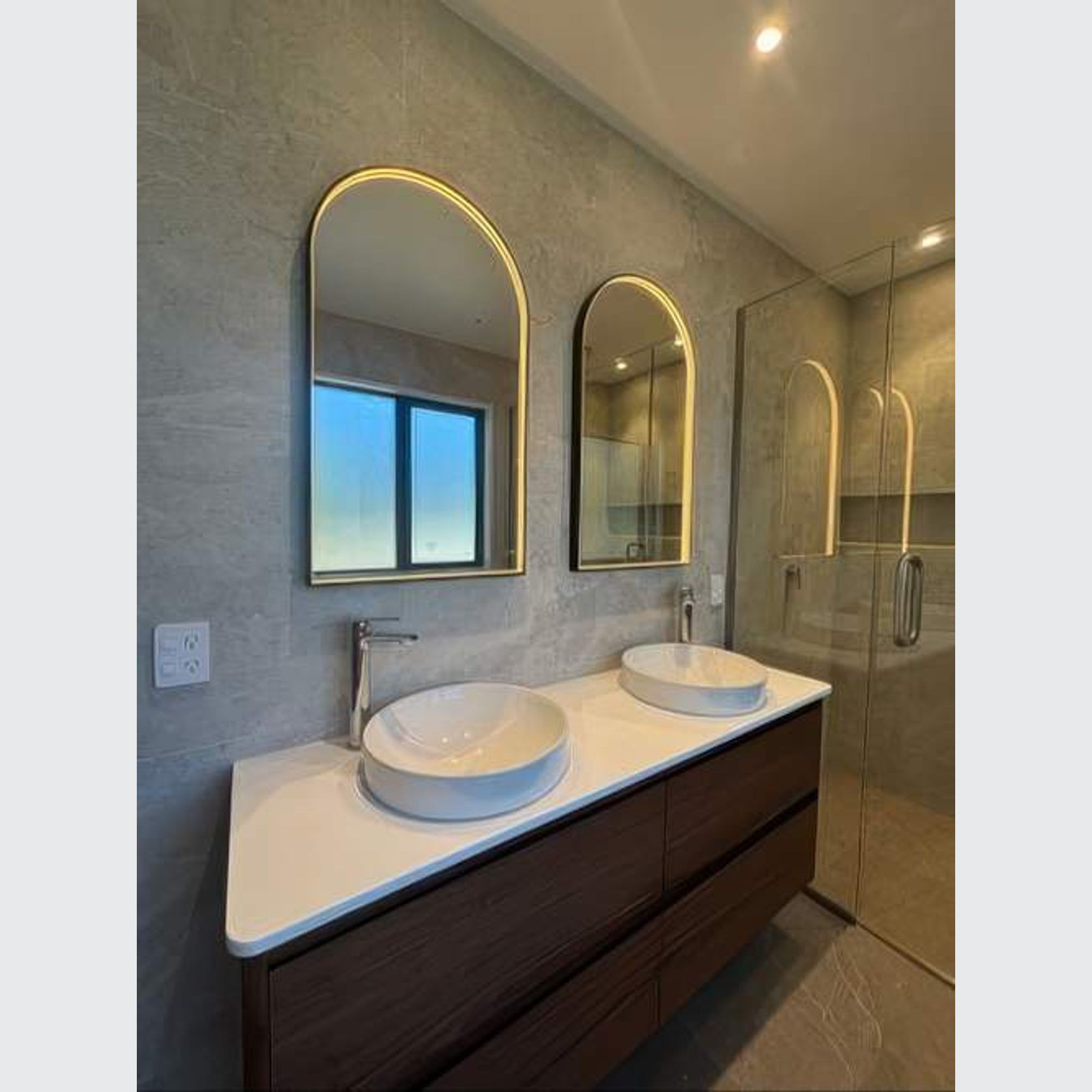 Eclipse Arch LED Aluminium Framed Mirror with Demister gallery detail image