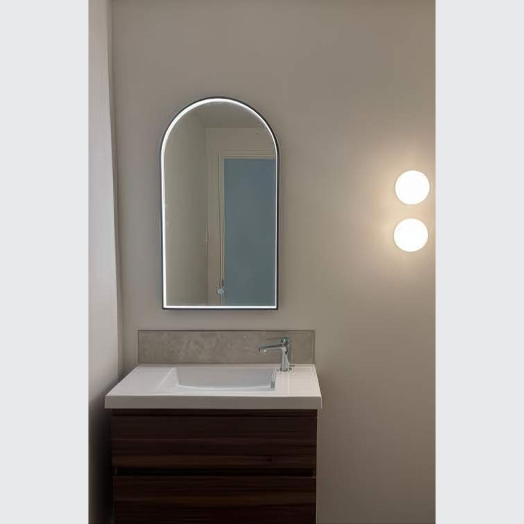 Eclipse Arch LED Aluminium Framed Mirror with Demister gallery detail image