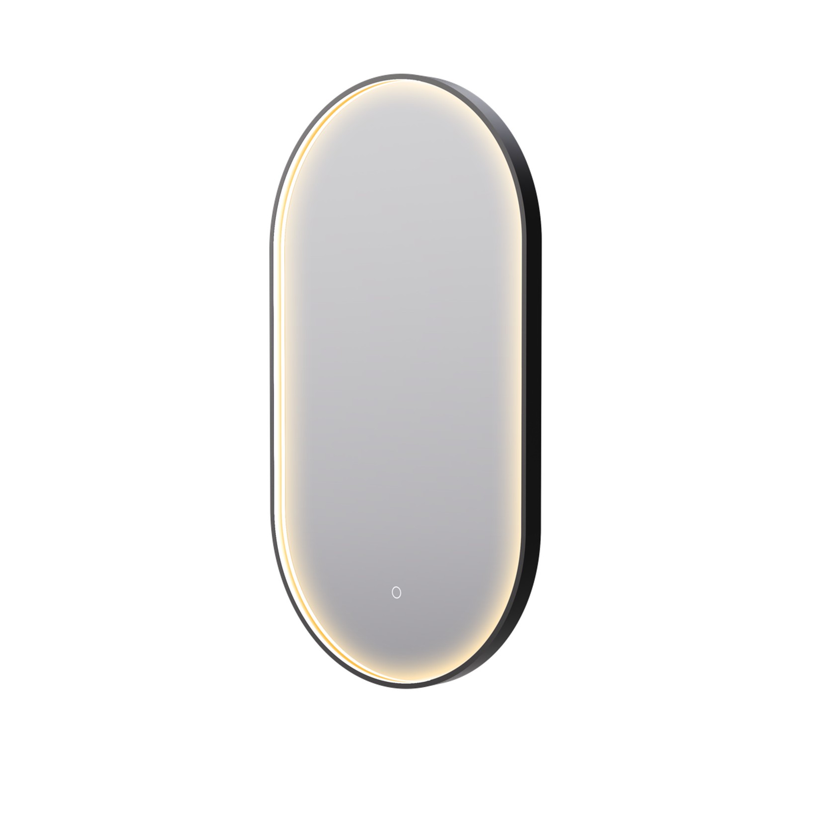 Eclipse Obround Black LED Framed Mirror with Demister gallery detail image