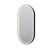 Eclipse Obround Black LED Framed Mirror with Demister gallery detail image