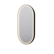 Eclipse Obround Black LED Framed Mirror with Demister gallery detail image