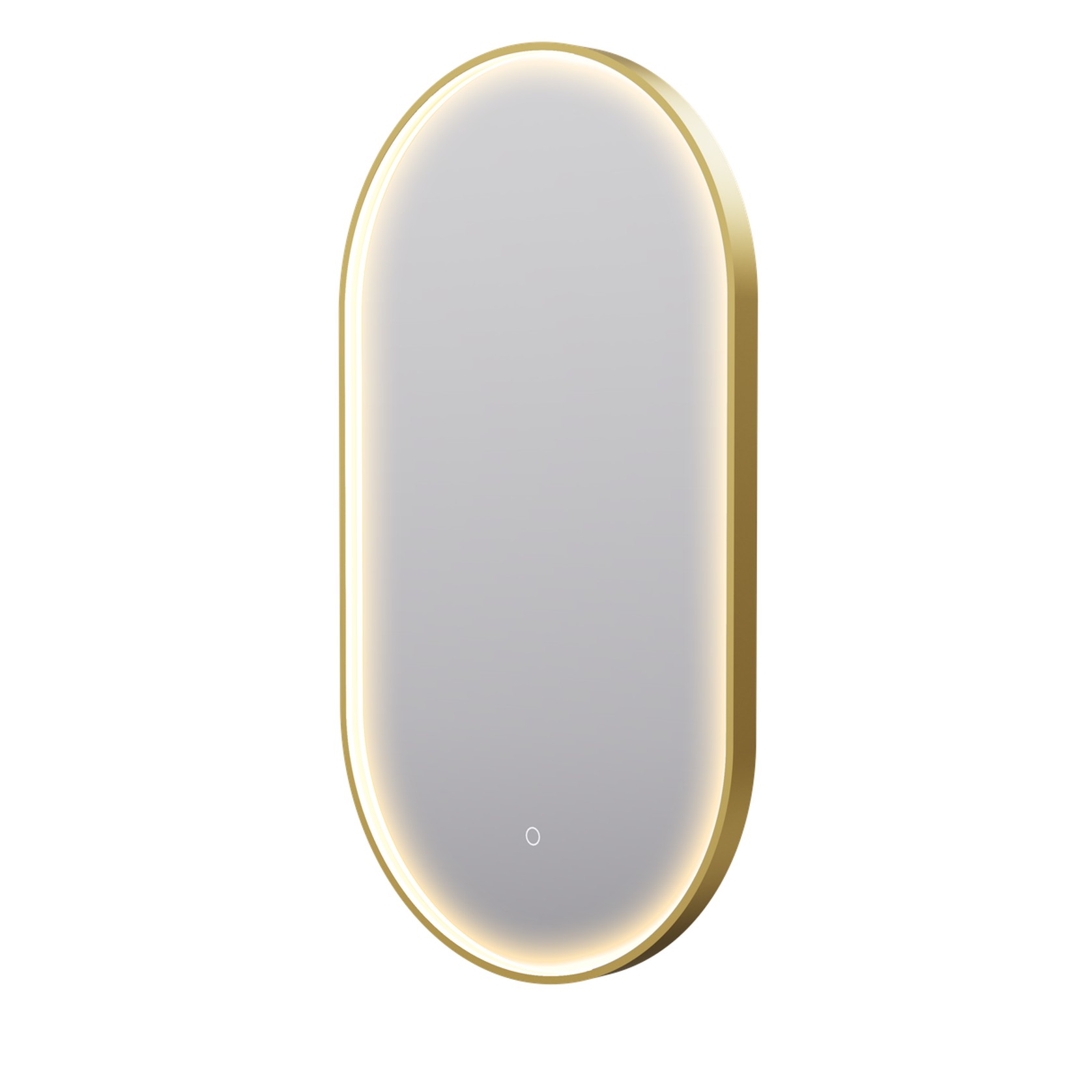 Eclipse Obround Gold LED Framed Mirror with Demister gallery detail image