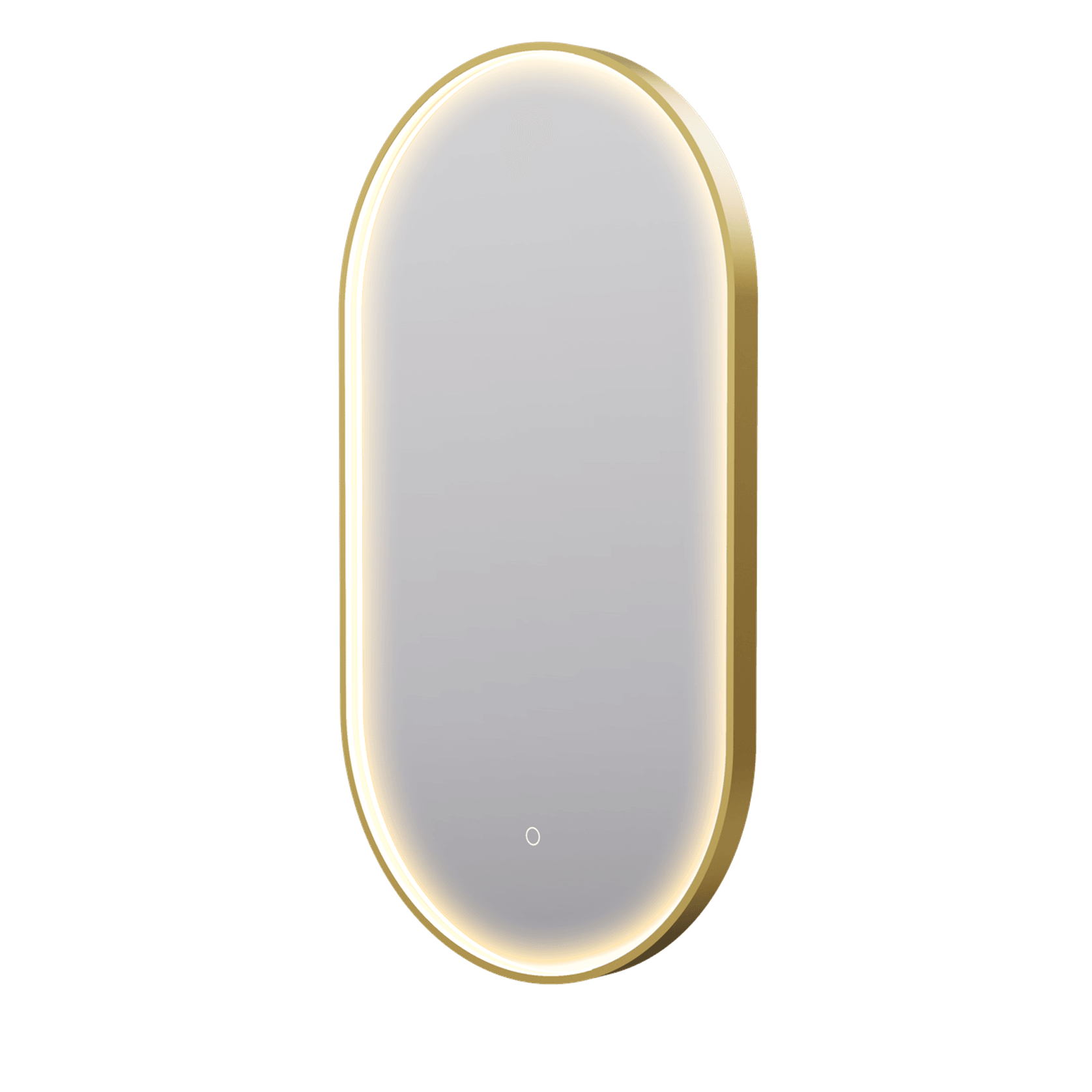 Eclipse Obround Gold LED Framed Mirror with Demister gallery detail image