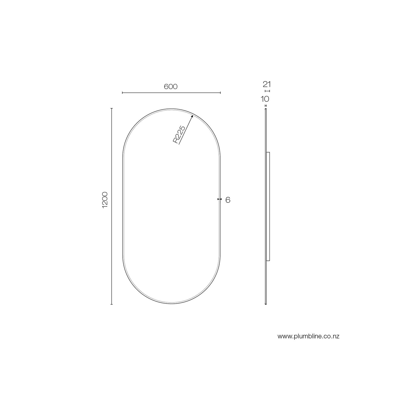 Frame 450 Pill Mirror Black gallery detail image