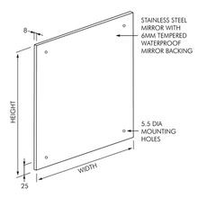 Frameless Stainless Steel Mirror - 450x600mm gallery detail image