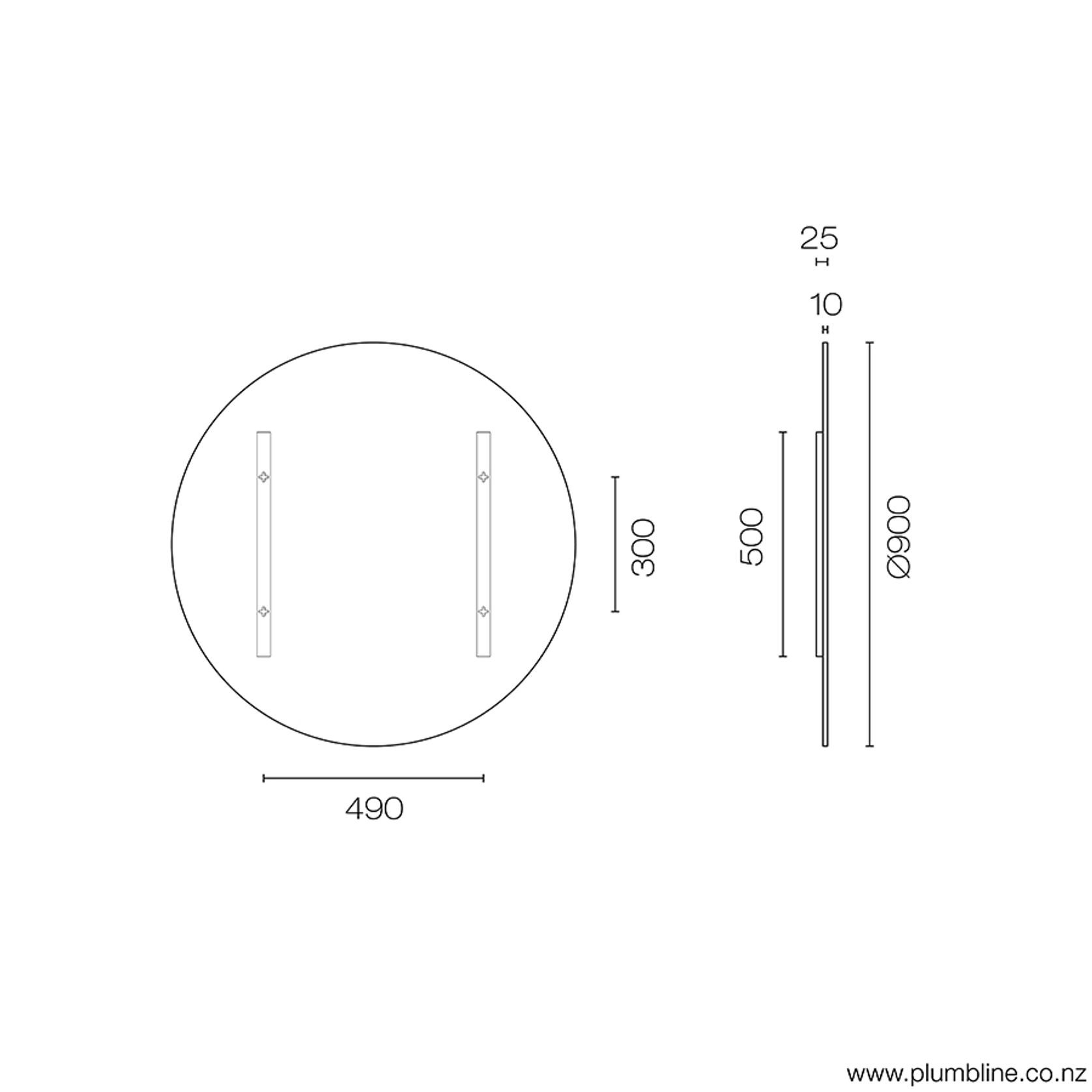 Frame 600 Round Mirror Black gallery detail image
