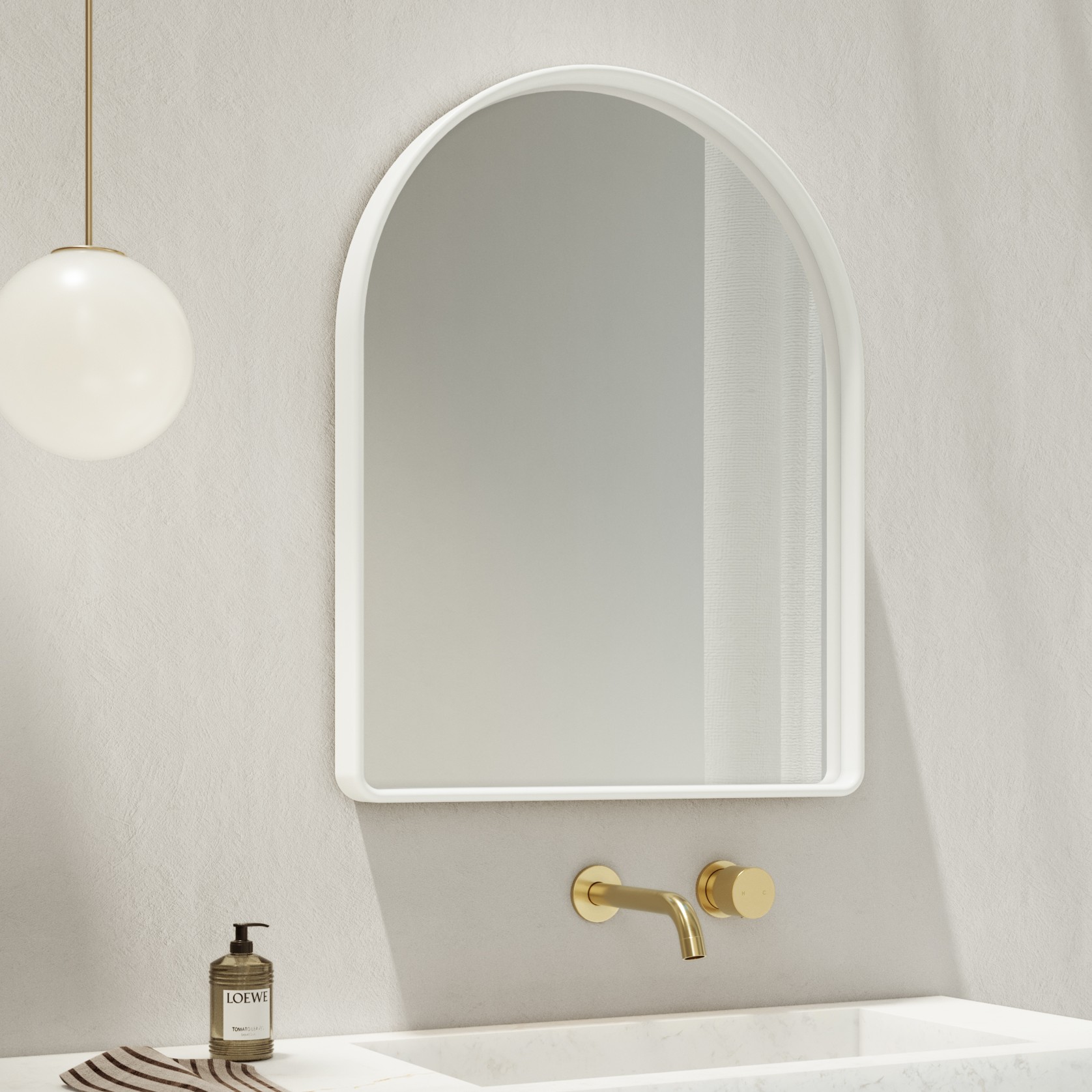 Arch Wall Mirror | Matte White gallery detail image