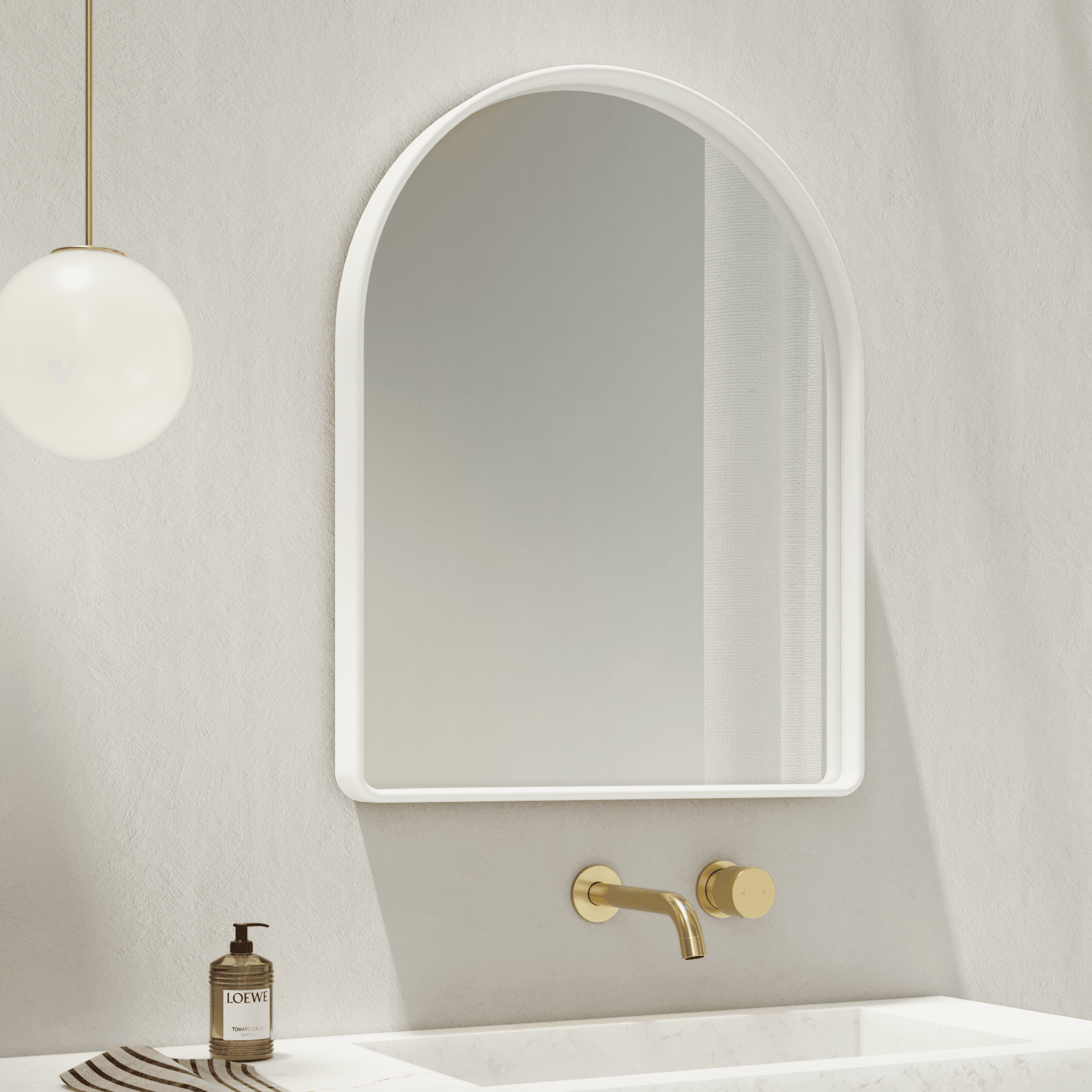 Arch Wall Mirror | Matte White gallery detail image