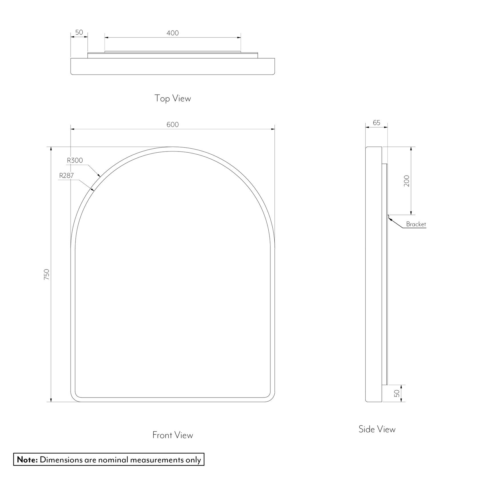 Arch Wall Mirror | Matte White gallery detail image