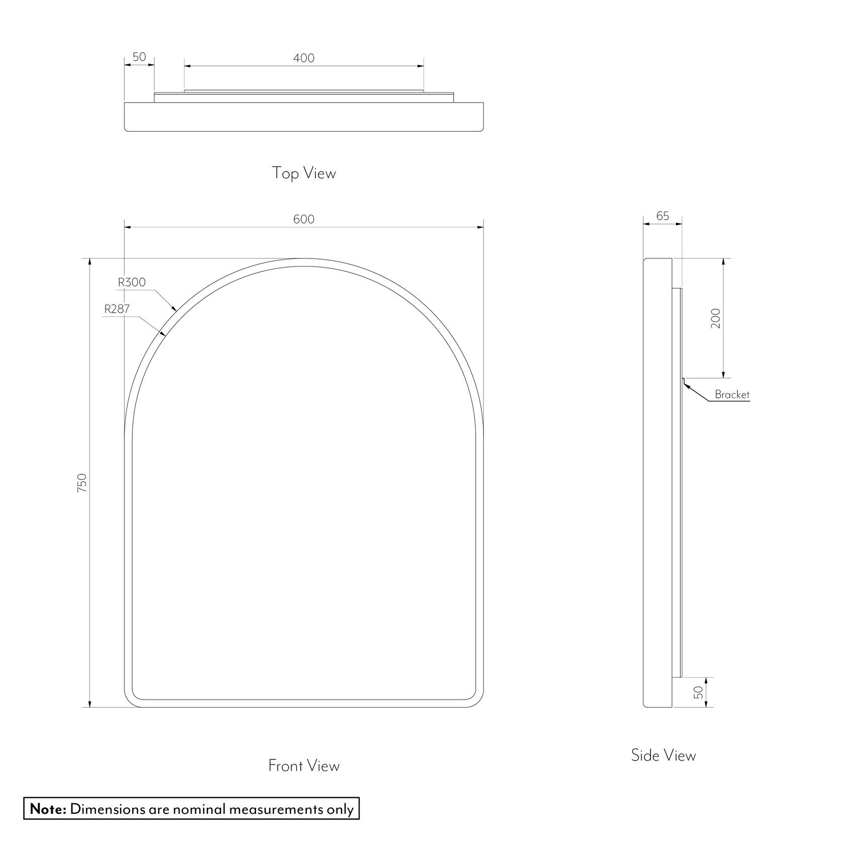 Arch Wall Mirror | Matte White gallery detail image