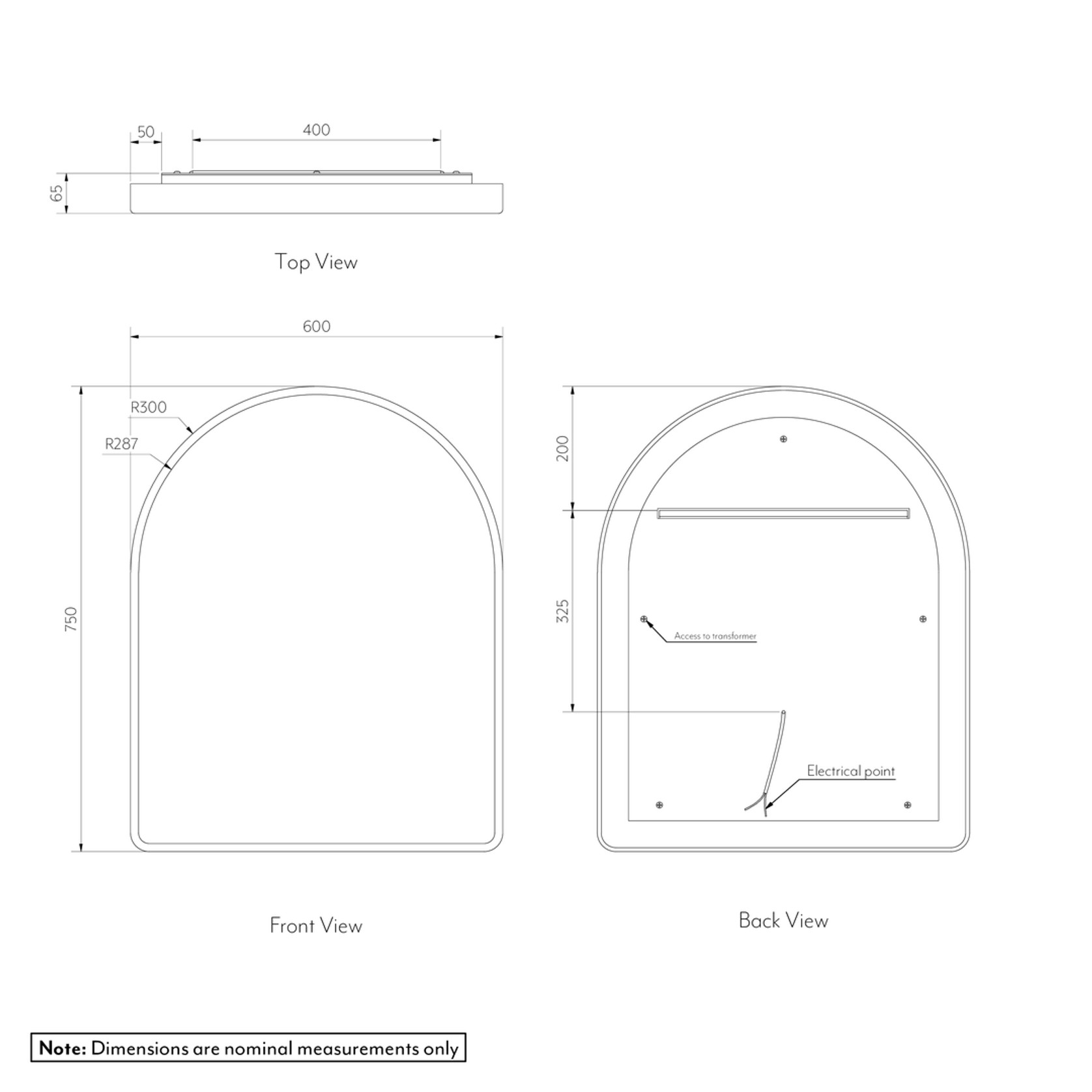 Arch Wall Mirror LED gallery detail image
