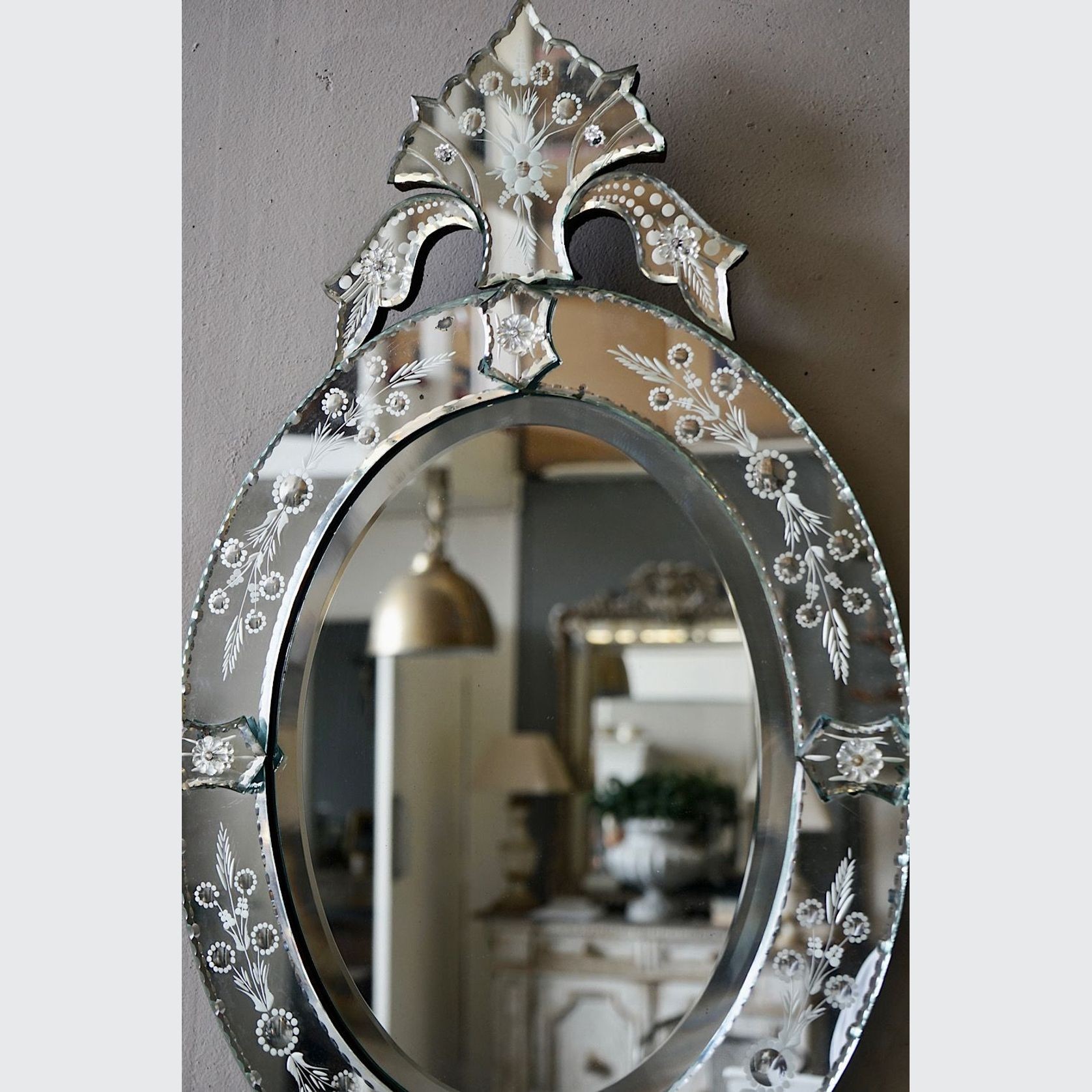 Vintage Venetian Oval Mirror gallery detail image