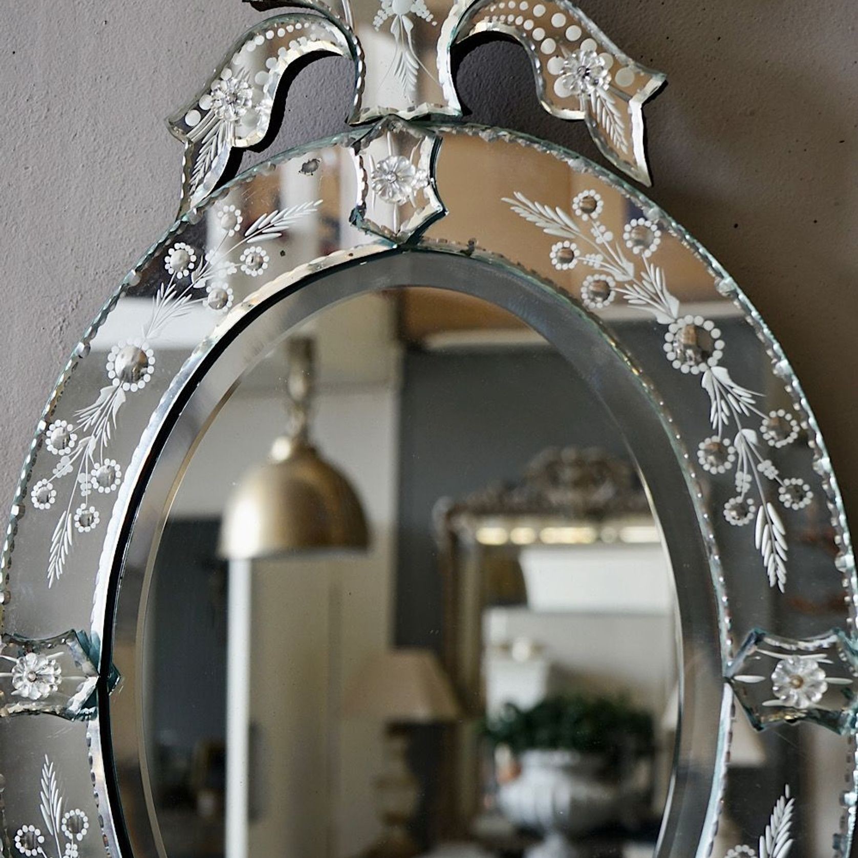Vintage Venetian Oval Mirror gallery detail image