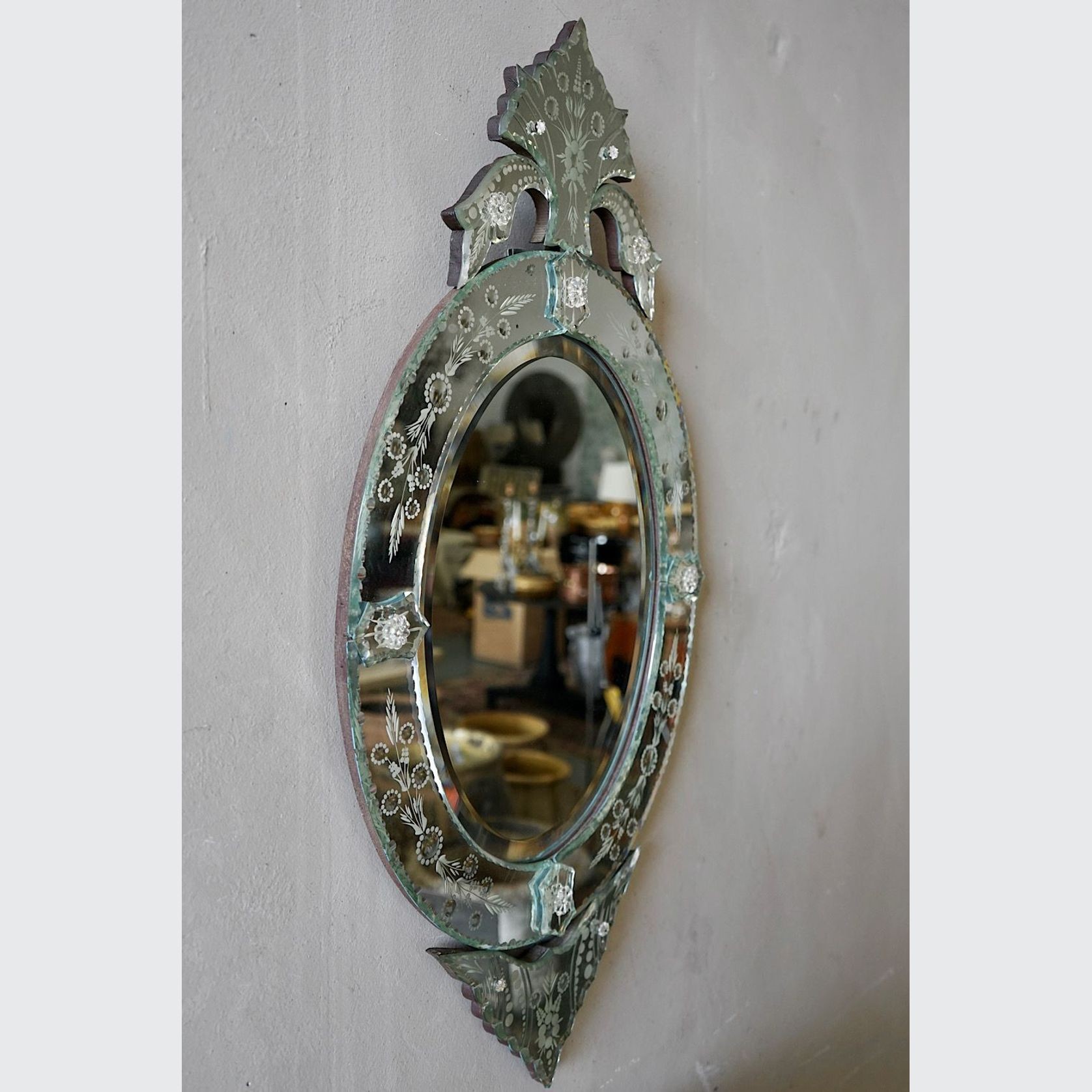 Vintage Venetian Oval Mirror gallery detail image