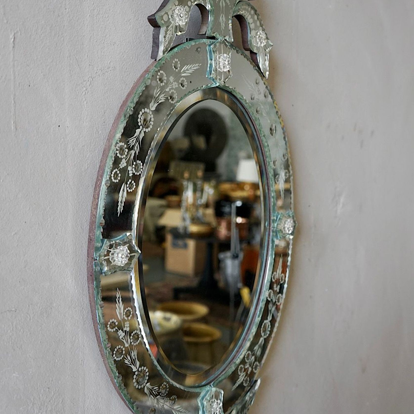 Vintage Venetian Oval Mirror gallery detail image