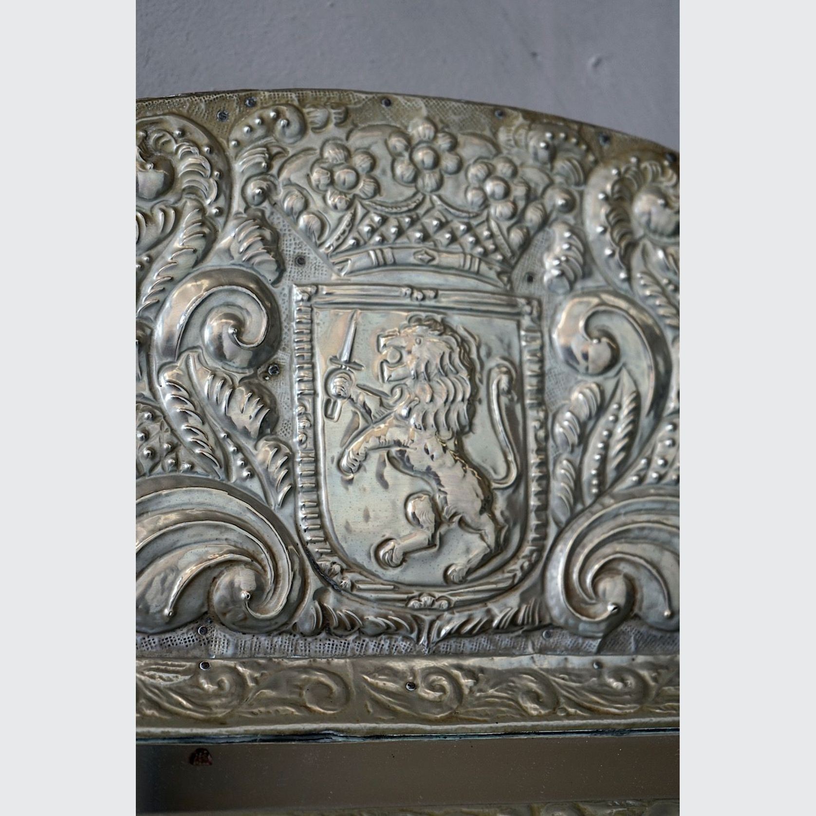 Antique Pressed Metal Régence Mirror gallery detail image