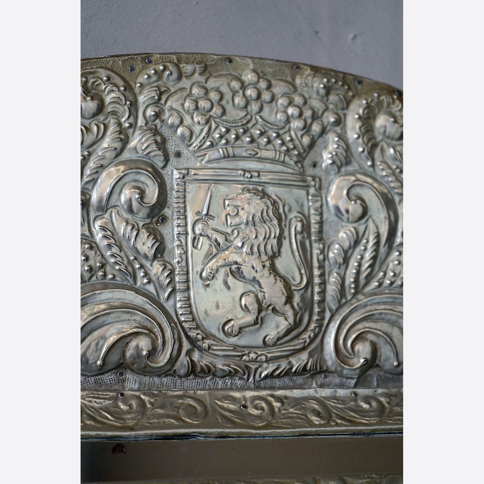 Antique Pressed Metal Régence Mirror gallery detail image